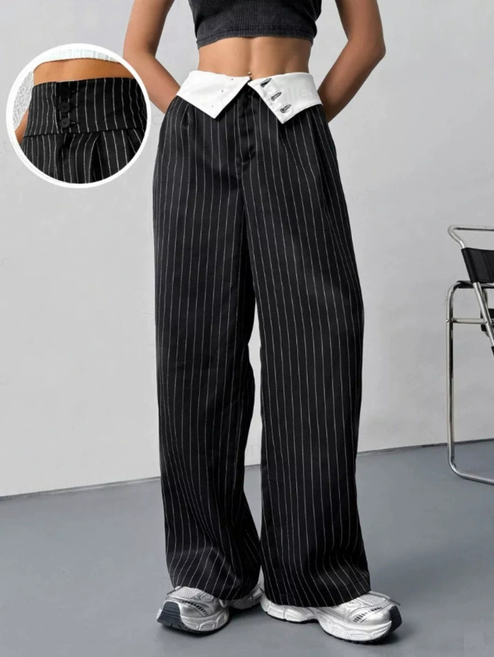 Zara High Waist Straight Leg Draped Paneled Casual Dress Pants